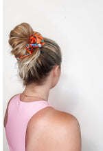 Giant Scrunchie -  Red Satin Tropical