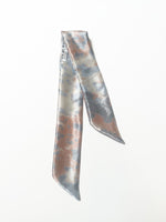 Hair Ribbon / Neck Scarf -  Satin Abstract Print