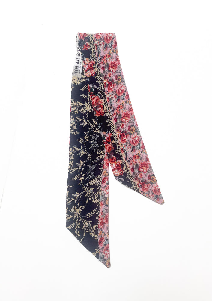 Hair Ribbon / Neck Scarf -  Cottage Core floral