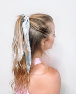 Hair Ribbon / Neck Scarf -  Satin Abstract Print