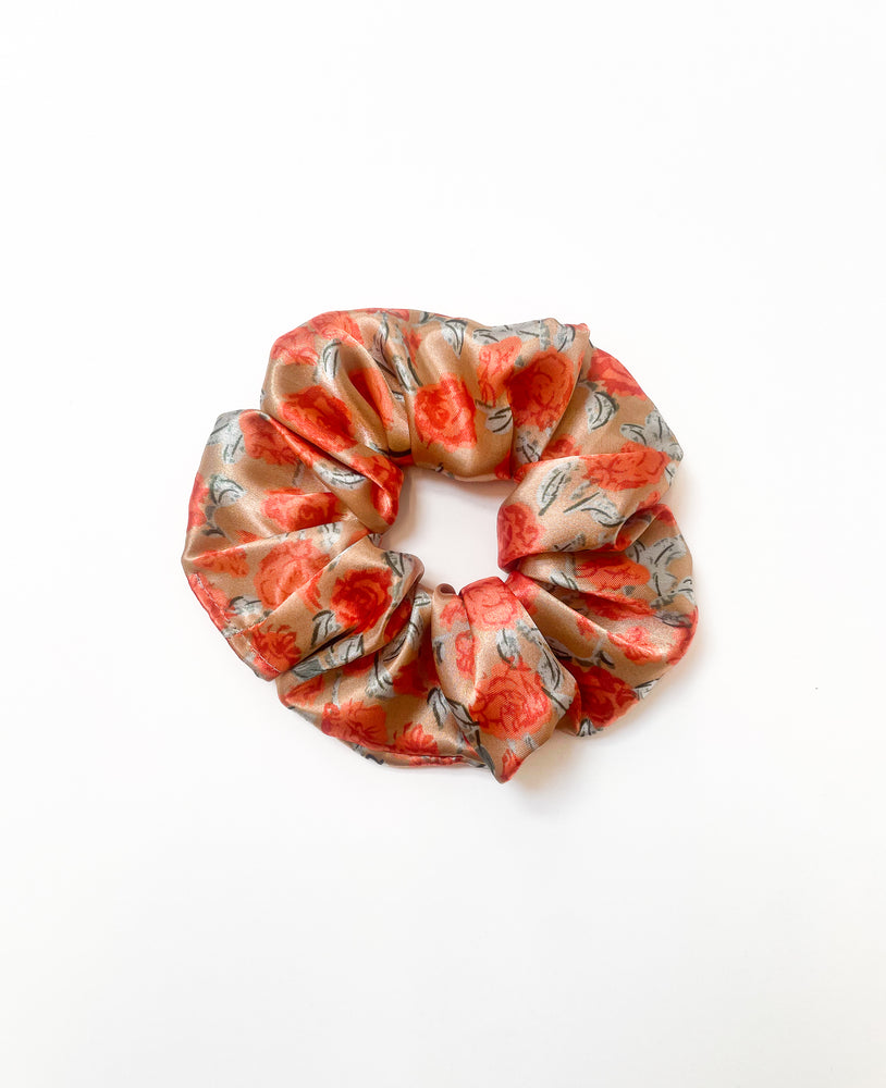 Floral Satin Giant Hair Scrunchie