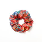 Giant Scrunchie -  Red Satin Tropical