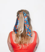 Floral Satin Hair Ribbon / Bow Scarf