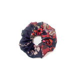 Giant Scrunchie -  Navy Paisley Satin