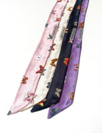 Hair Ribbon / Neck Scarf -  Satin Butterfly