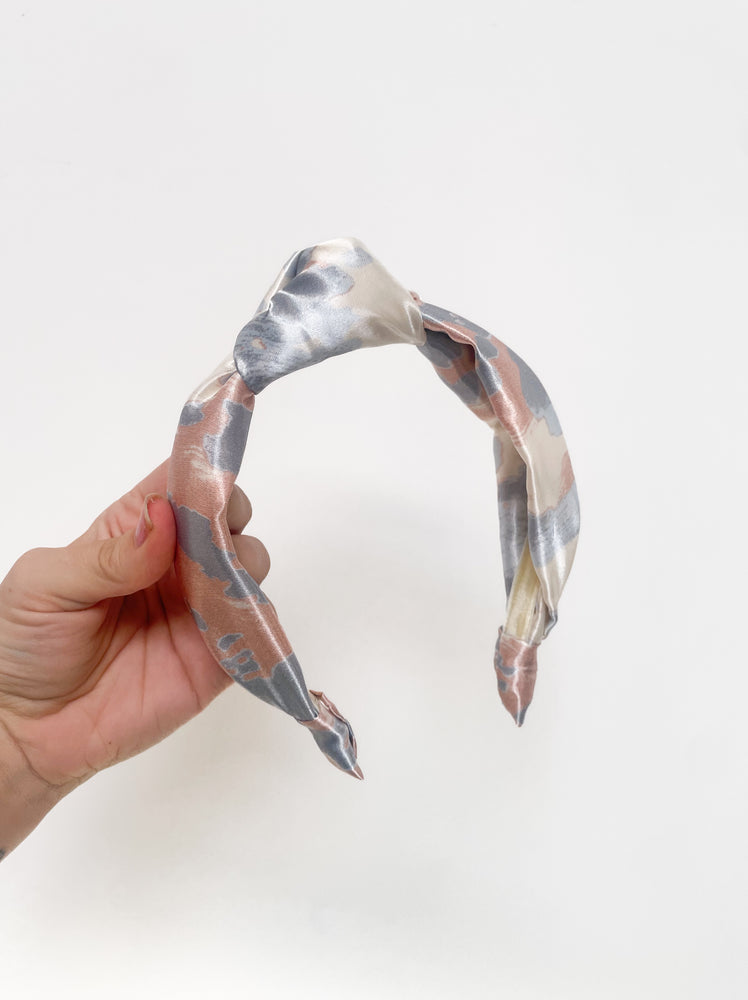 Satin Top knot Headband - Abstract Print