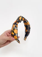 Floral Satin Top Knot Headband - Summer Print