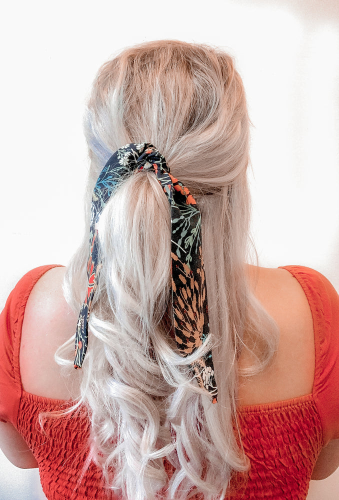 Hair Ribbon / Neck Scarf - Indie Folk Floral Print