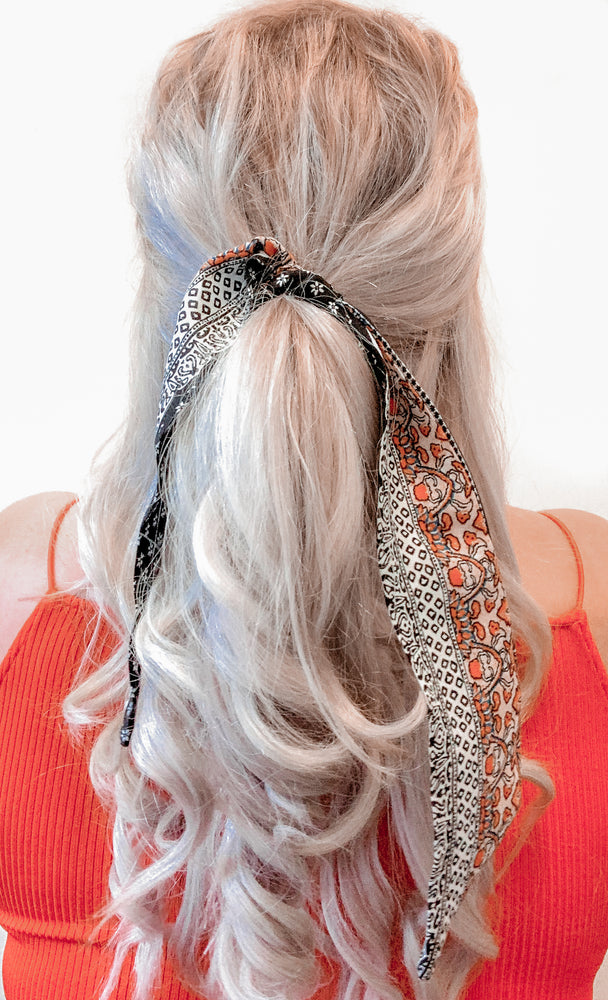Hair Ribbon / Neck Scarf -  Bohemian Lola Print