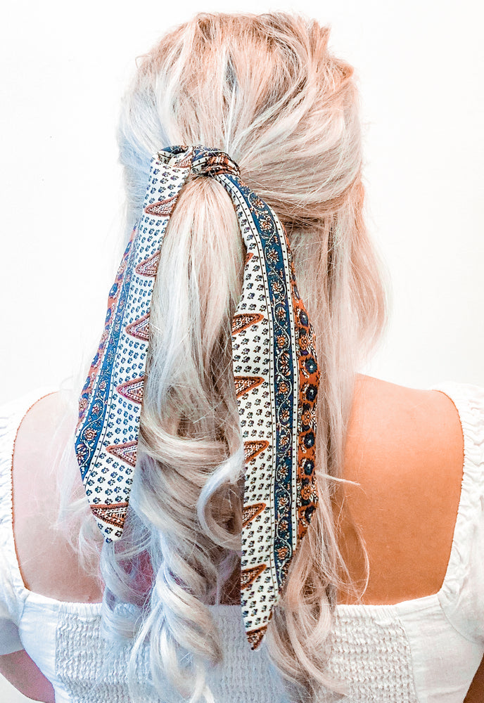 Hair Ribbon / Neck Scarf -  Bohemian Ingrid Print